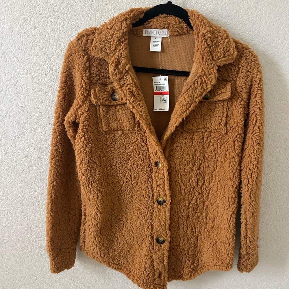 Women's Sherpa Jacket - Rust no pockets